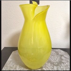 Beautiful Yellow Blown Glass Vase